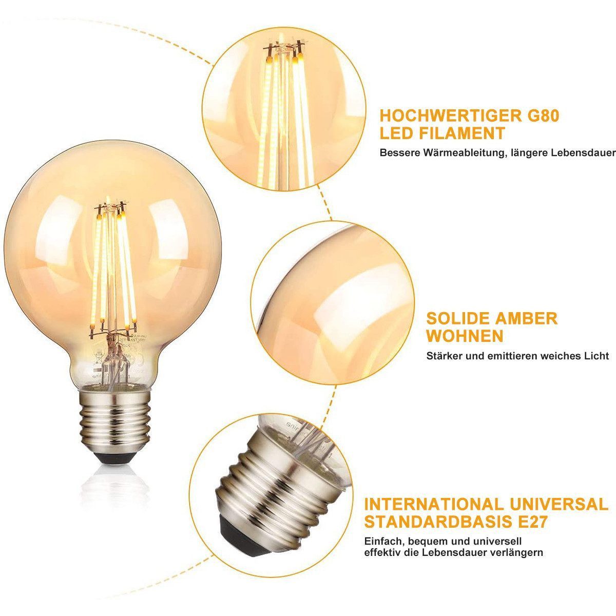 Welikera LED Dekolicht Edison Vintage Glühbirne, günstig online kaufen