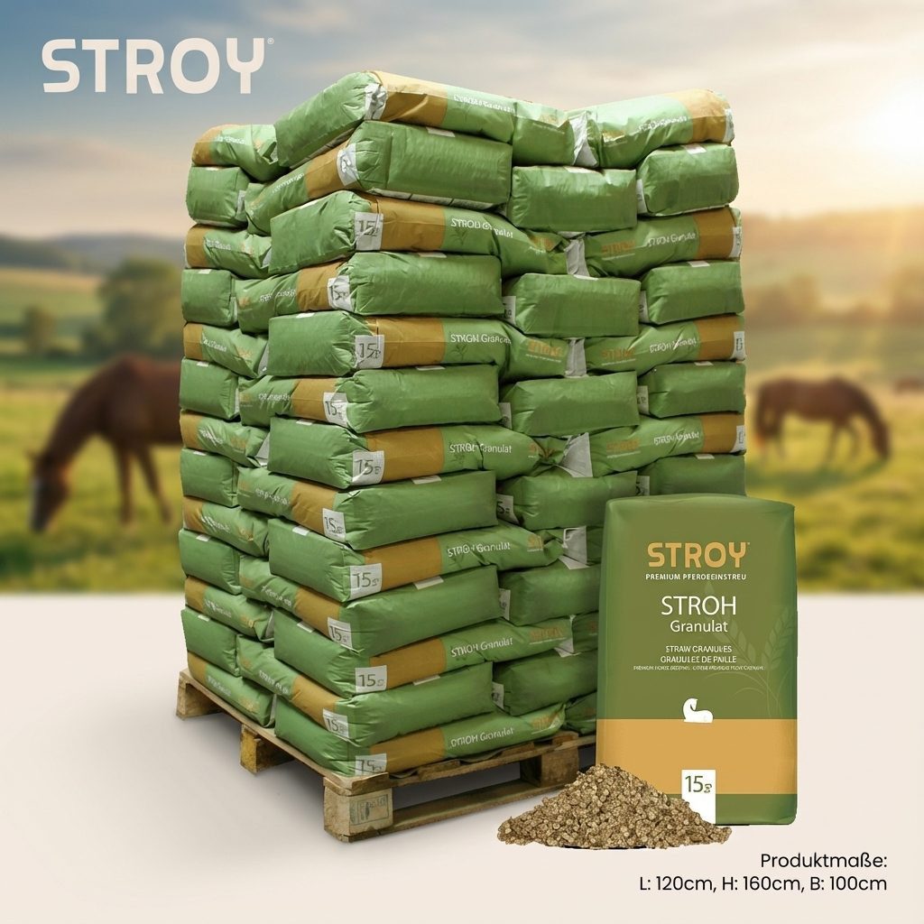 STROY Strohpellet-Einstreu Strohgranulat (Palette, 65-tlg)