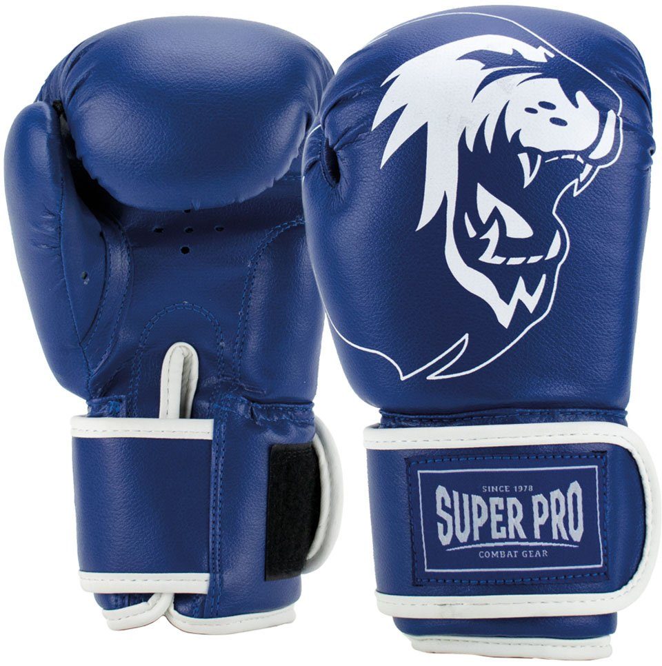 Boxhandschuhe Super blau/weiß Pro Talent