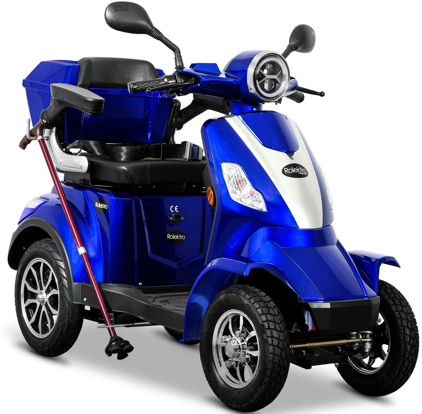 Rolektro Elektromobil Rolektro 1000 (mit blau 25 V.2, 25 W, Blei-Gel-Akku, km/h, Topcase) E-Quad