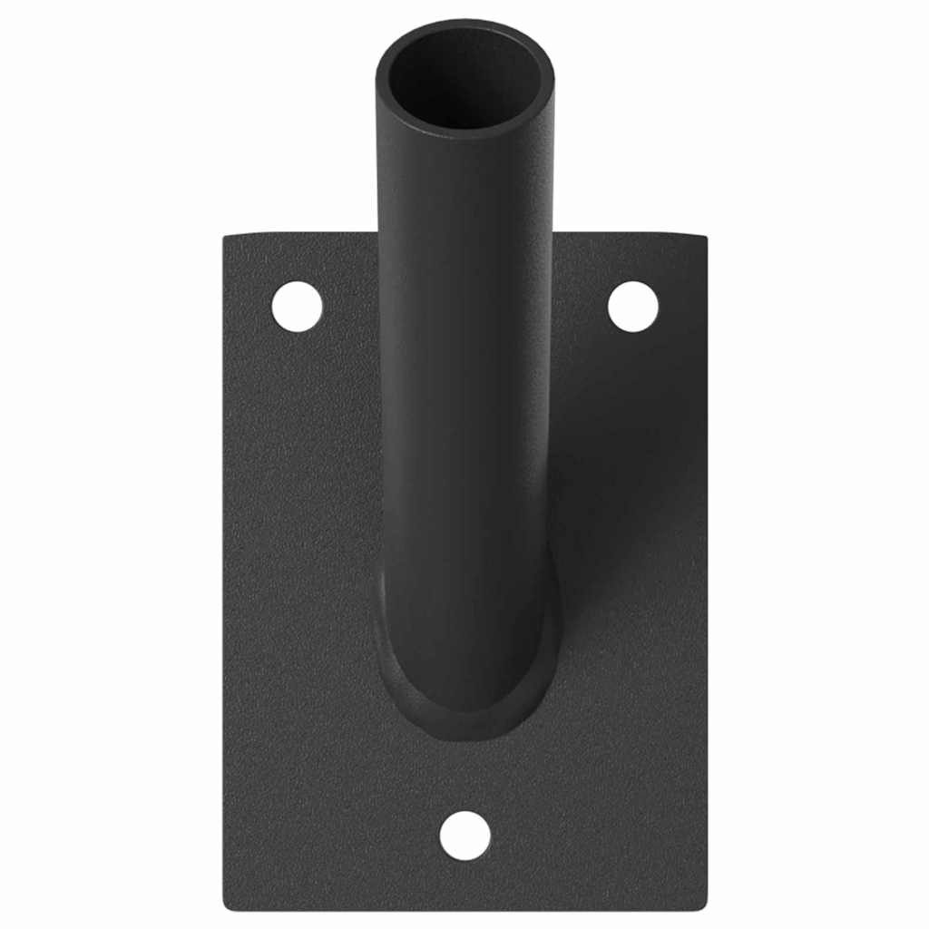 vidaXL Tandemstangen-Halterung Fahnen Pole Holde Schwarz 10,5 x 7,5 x 0,25 cm Stahl, (1-St)