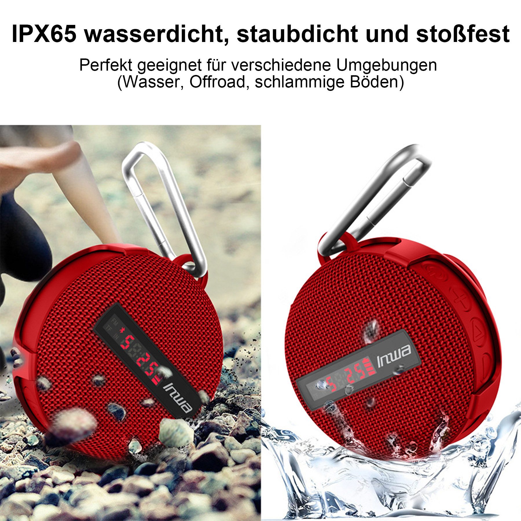 Senmudi musikbox bluetooth,Lautsprecher,bluetooth box,bluetooth speaker Bluetooth-Lautsprecher Tragbarer,Drahtlose,für Radfahren Camping Wandern,Outdoor Wasserdicht (Netzwerkstandard, 5 W, Bluetooth Fahrrad Lautsprecher,IPX7 Ausgestattet Fahrradständer)