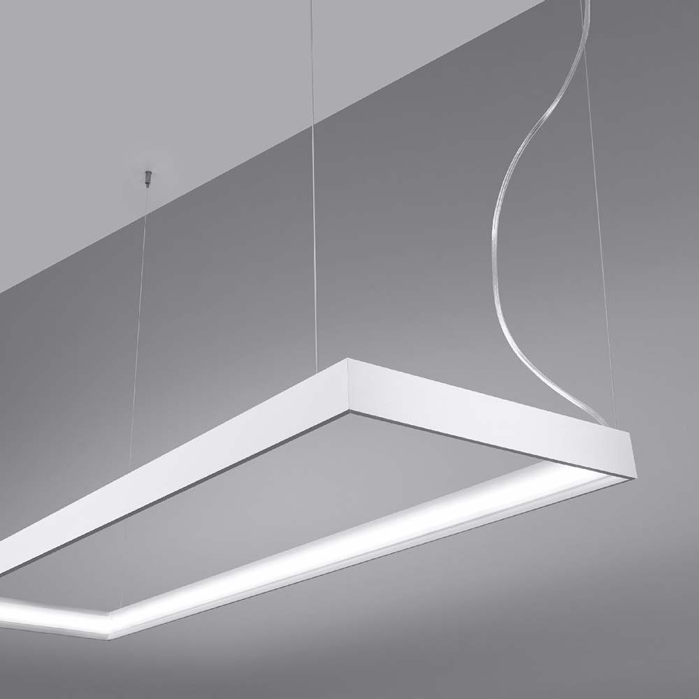etc-shop LED Pendelleuchte, LED LED-Leuchtmittel Wohnzimmerleuchte Hängeleuchte weiß Neutralweiß, Pendellampe verbaut, Designlampe Alu fest