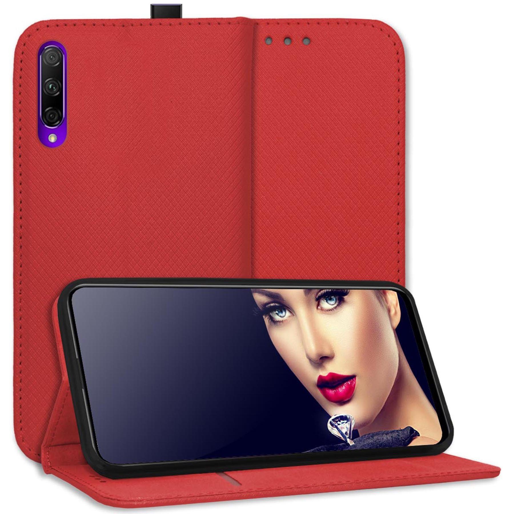 mtb more energy Smartphone-Hülle Smart Magnet für Honor 9X Pro, Rot, Bookstyle Klapphülle Cover Wallet Case aus Kunstleder