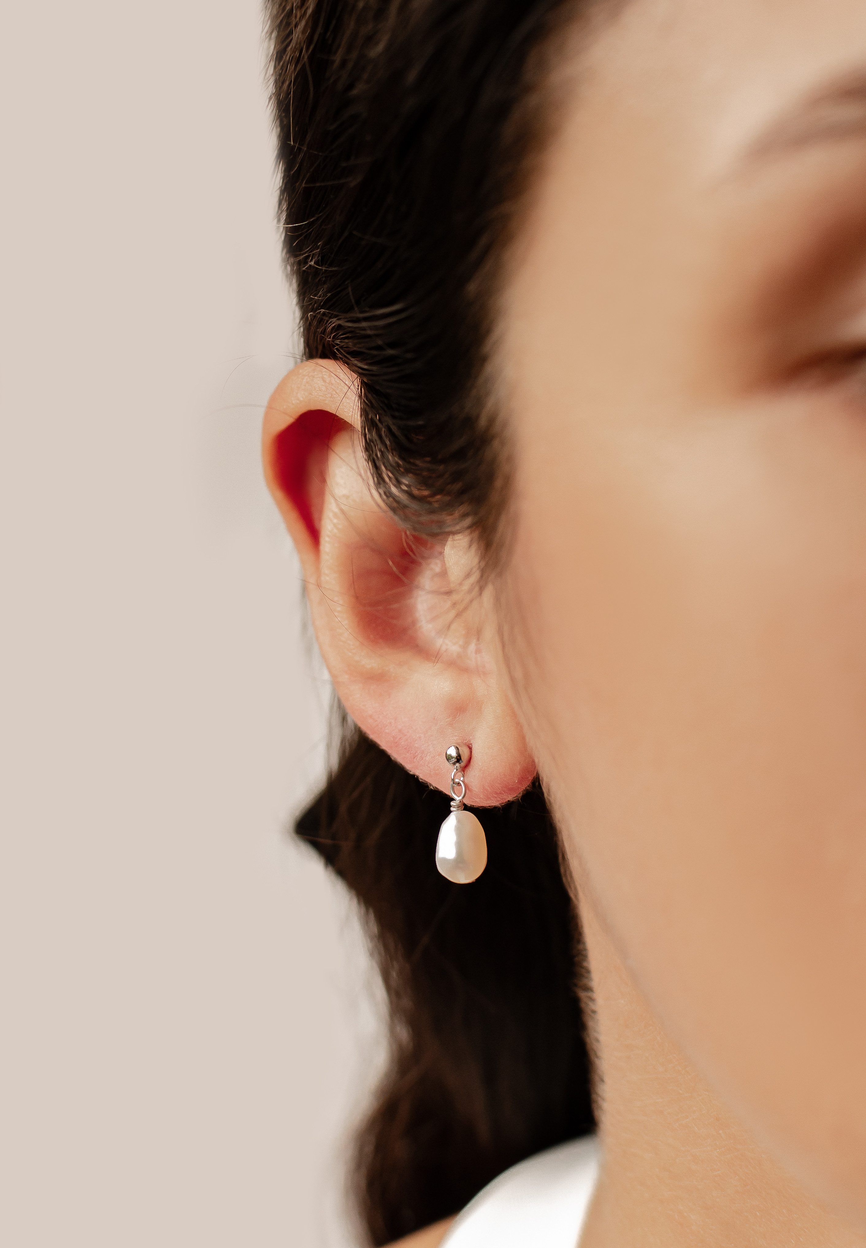 Hey Happiness Perlenohrringe Damen Tropfen, Ohrstecker mit hängender Perle, günstig online kaufen