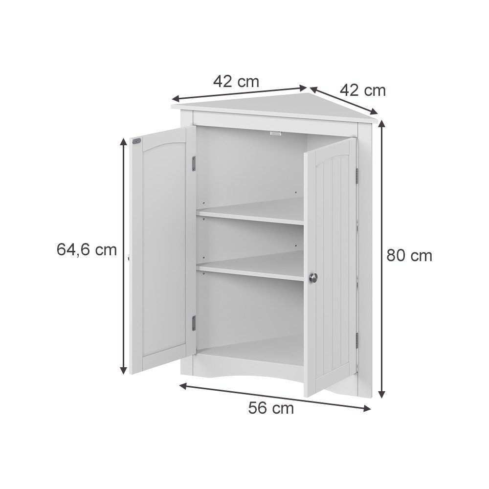 Vicco Midischrank Bianco, Weiß, 56 x 80 cm mit 2 Türen günstig online kaufen