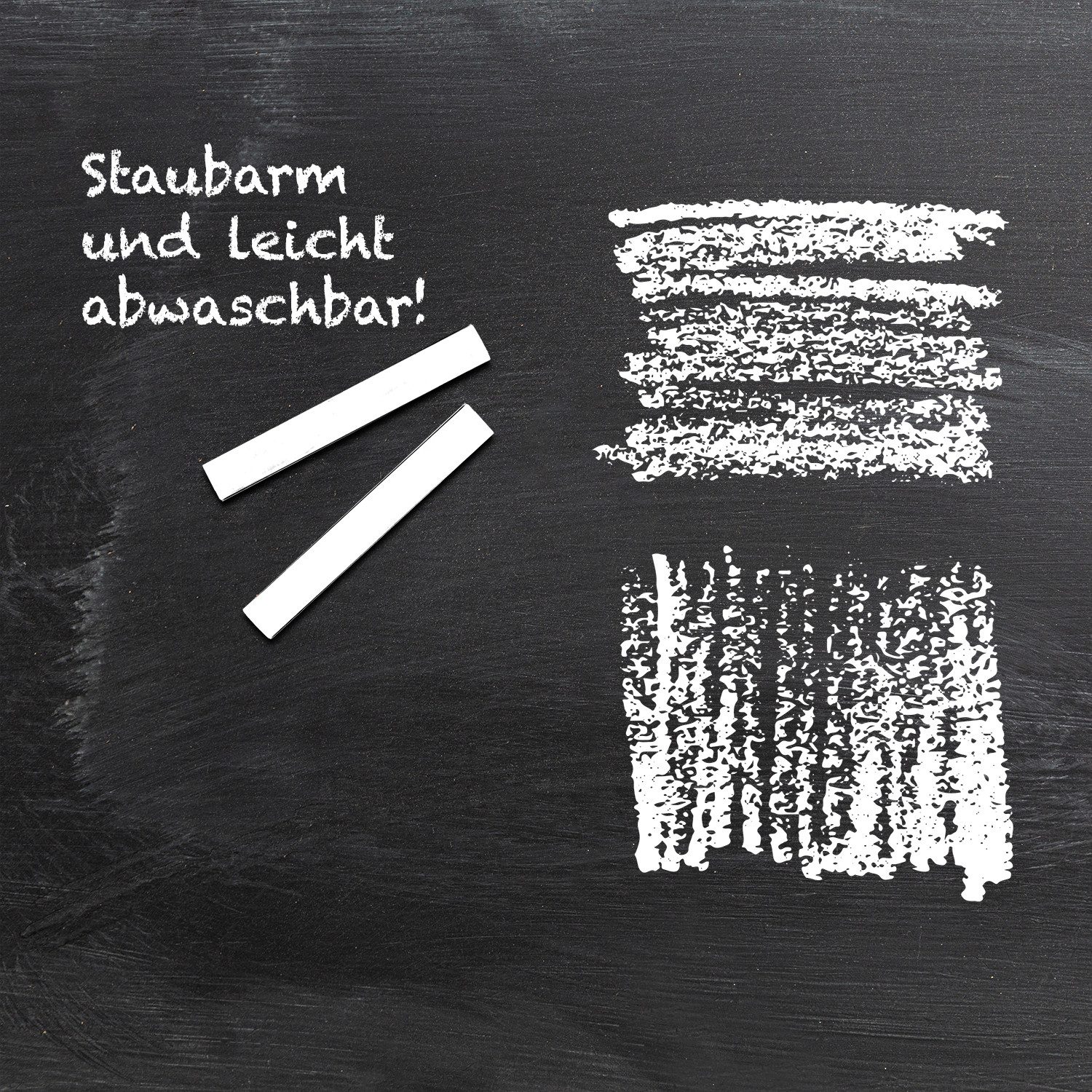 WESTCOTT Malkreide Kreide 12 Stück Weiss, Tafelkreide 1,2cm ⌀ x 8,5cm Kreidestifte, (1-tlg), staubarm & leicht abwischbar