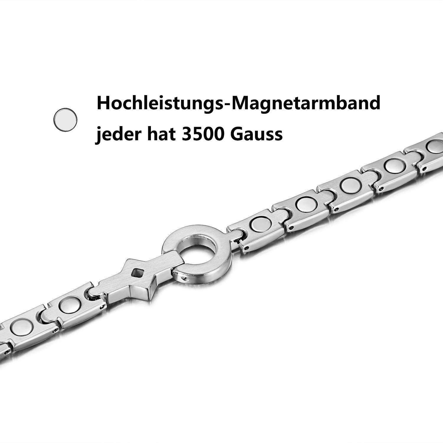 Gliederarmband,Damen Armbänder, Gliederarmband Edelstahlarmband Magnetische Magnetarmband Haiaveng