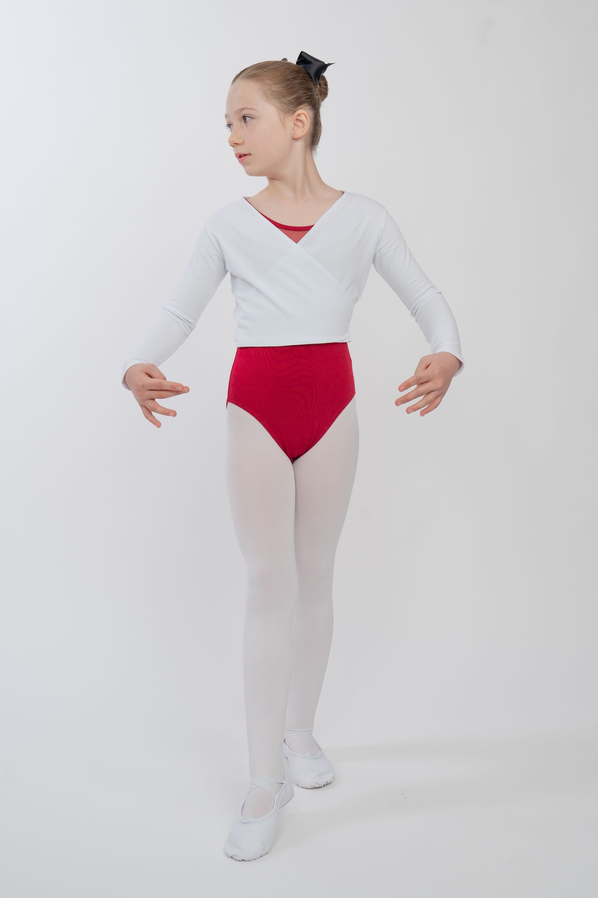 tanzmuster Sweatjacke Ballett Wickelacke Mandy aus weicher Baumwolle Ballettjacke für Mädchen