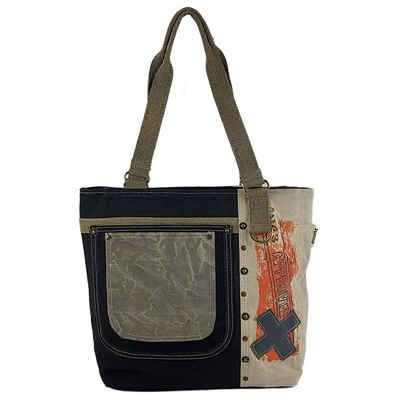 Sunsa Handtasche Shopper, Canvas Handtasche in Vintage Stil, Vegane Schultertasche