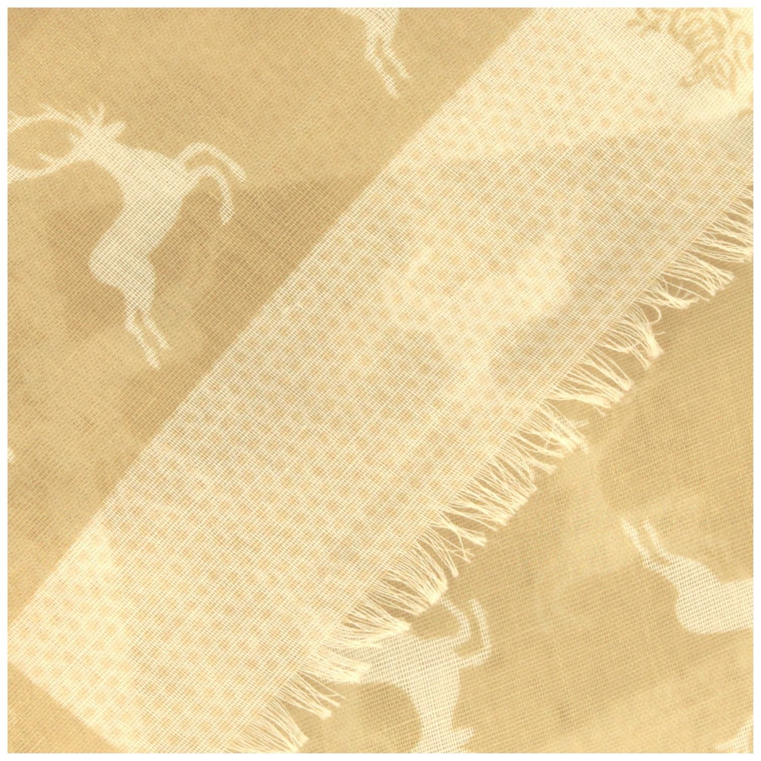 Hirsch-Muster Modeschal, Breiter Tracht 19 beige mit ultraleicht