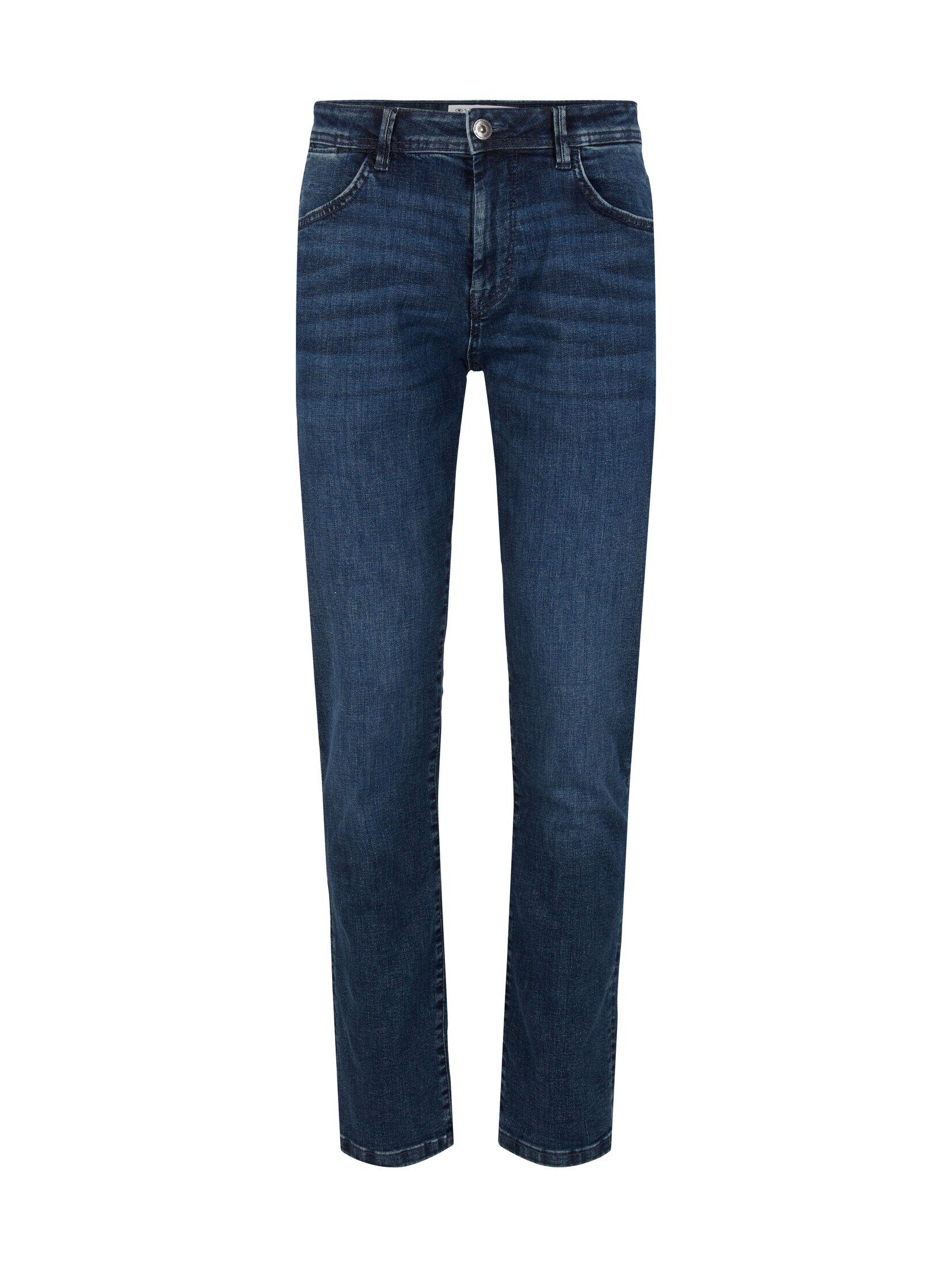 Denim Jeans Used mit Straight-Jeans Mid Regular ® Blue TAILOR TOM Slim LYCRA Stone Josh