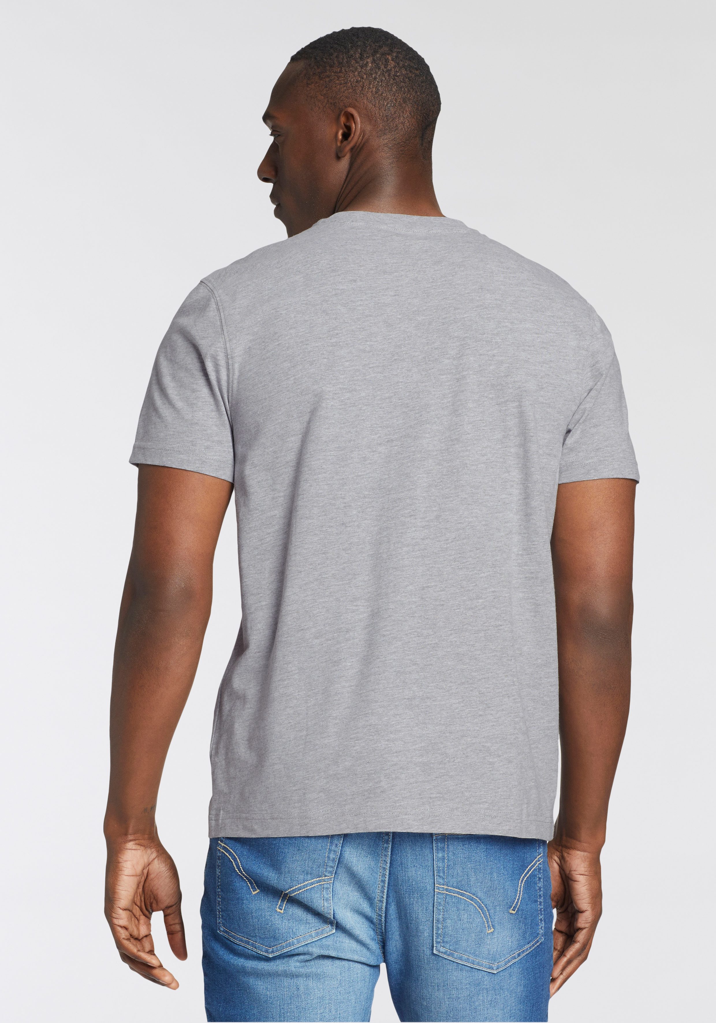 Man's World Rundhalsshirt (Packung, 6-tlg., 6-er Pack) Kurzarm, unifarben, Rundhals, aus Baumwolle