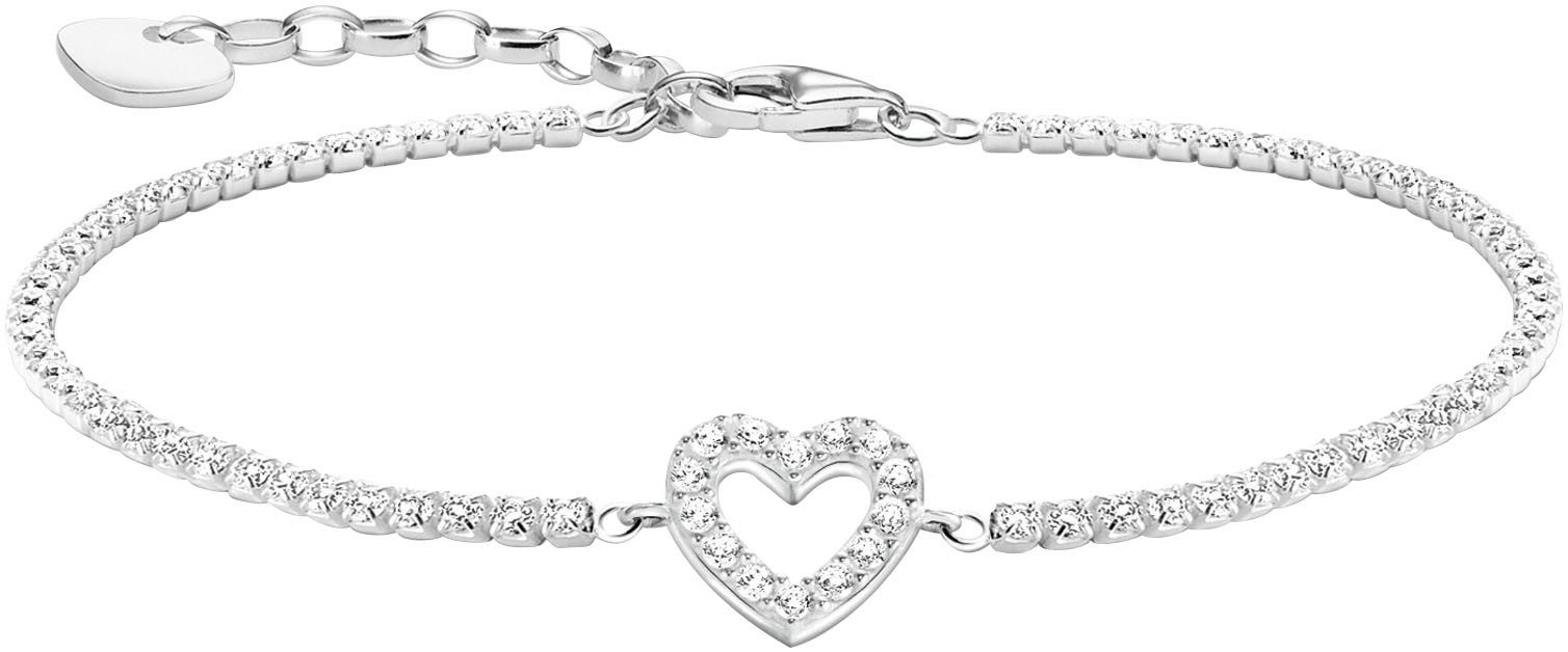 THOMAS SABO Tennisarmband mit Herz und Steinen, A2177-051-14-L19v, mit Zirkonia (synth)