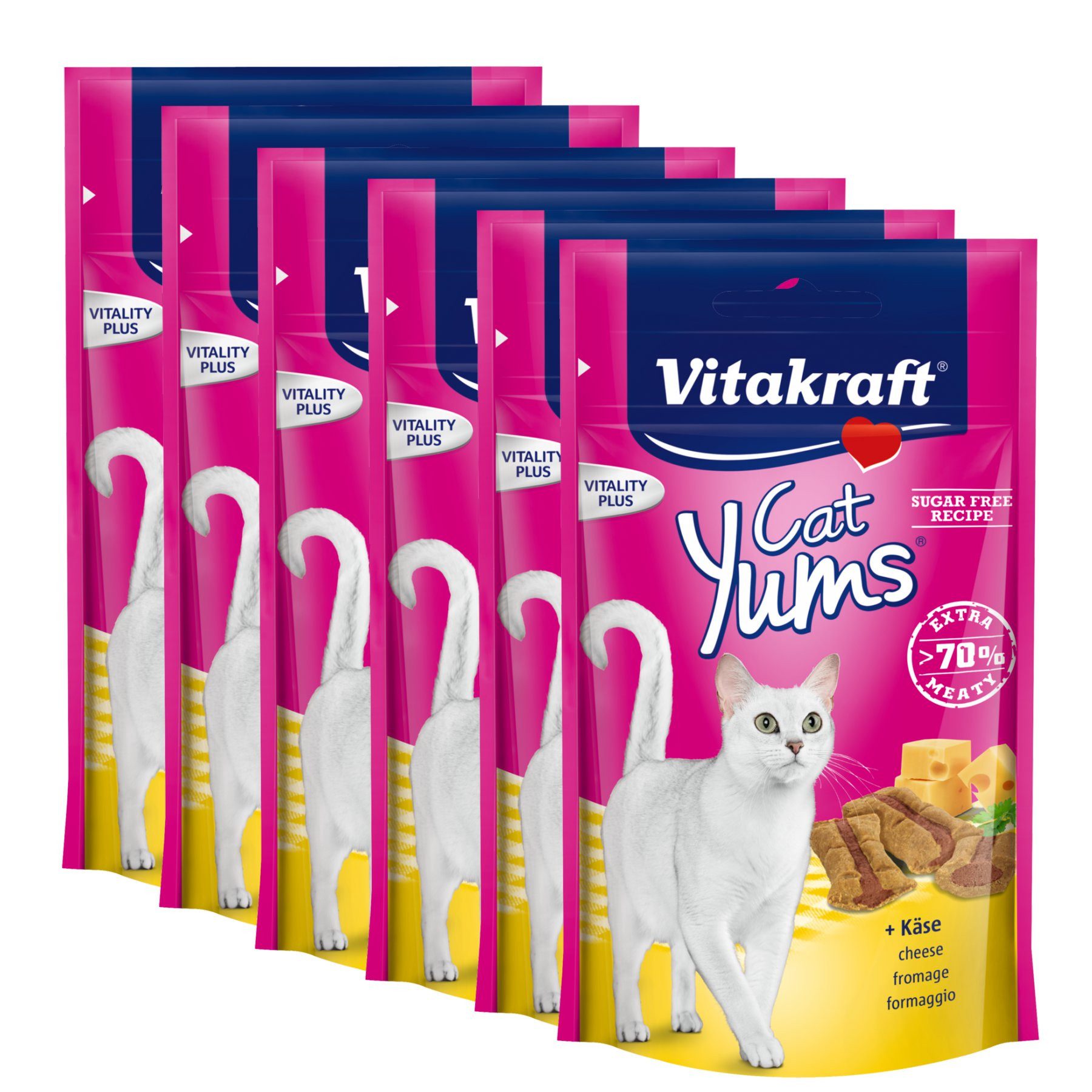 Vitakraft Katzensnack Cat Yums plus Käse, 9 x 40g