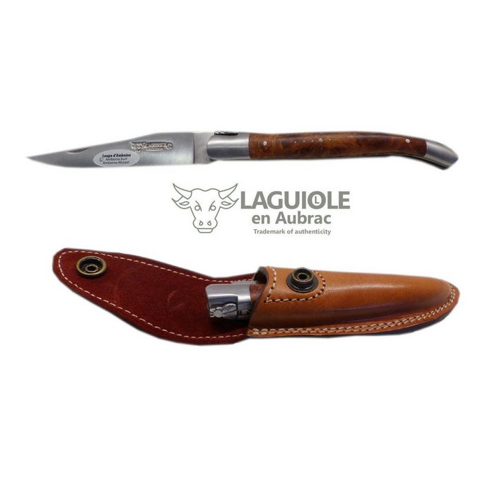 Laguiole Frankreich Taschenmesser Original LAGUIOLE en Aubrac Taschenmesser Griffschalen Amboina Wurzel