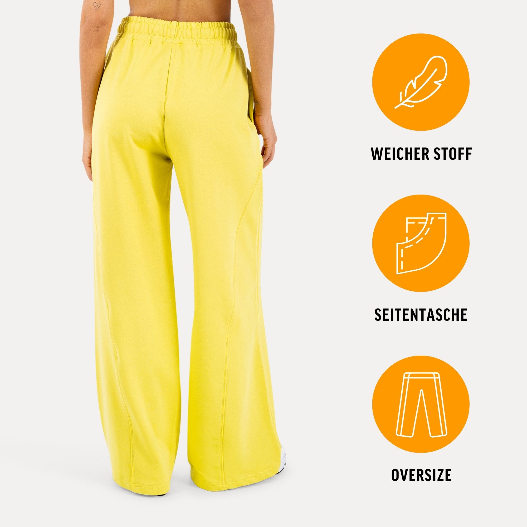 Smilodox Jogginghose Ylena, Sweatpants Damen, Loose Fit, Wide Leg mit Tunnelzug, Sport Elastischer Bund, Kordelzug, weites Bein, Logo, Gym & Homewear