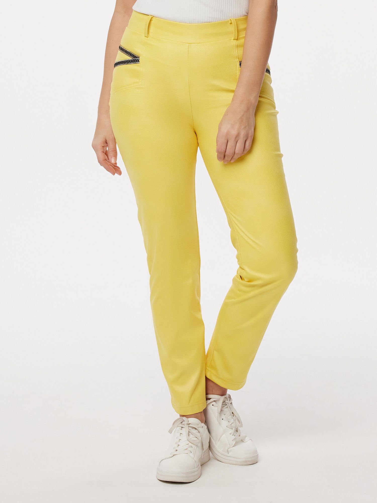 MONACO blue Lederimitathose Леггинсы koerpernah in Lammnappalederoptik