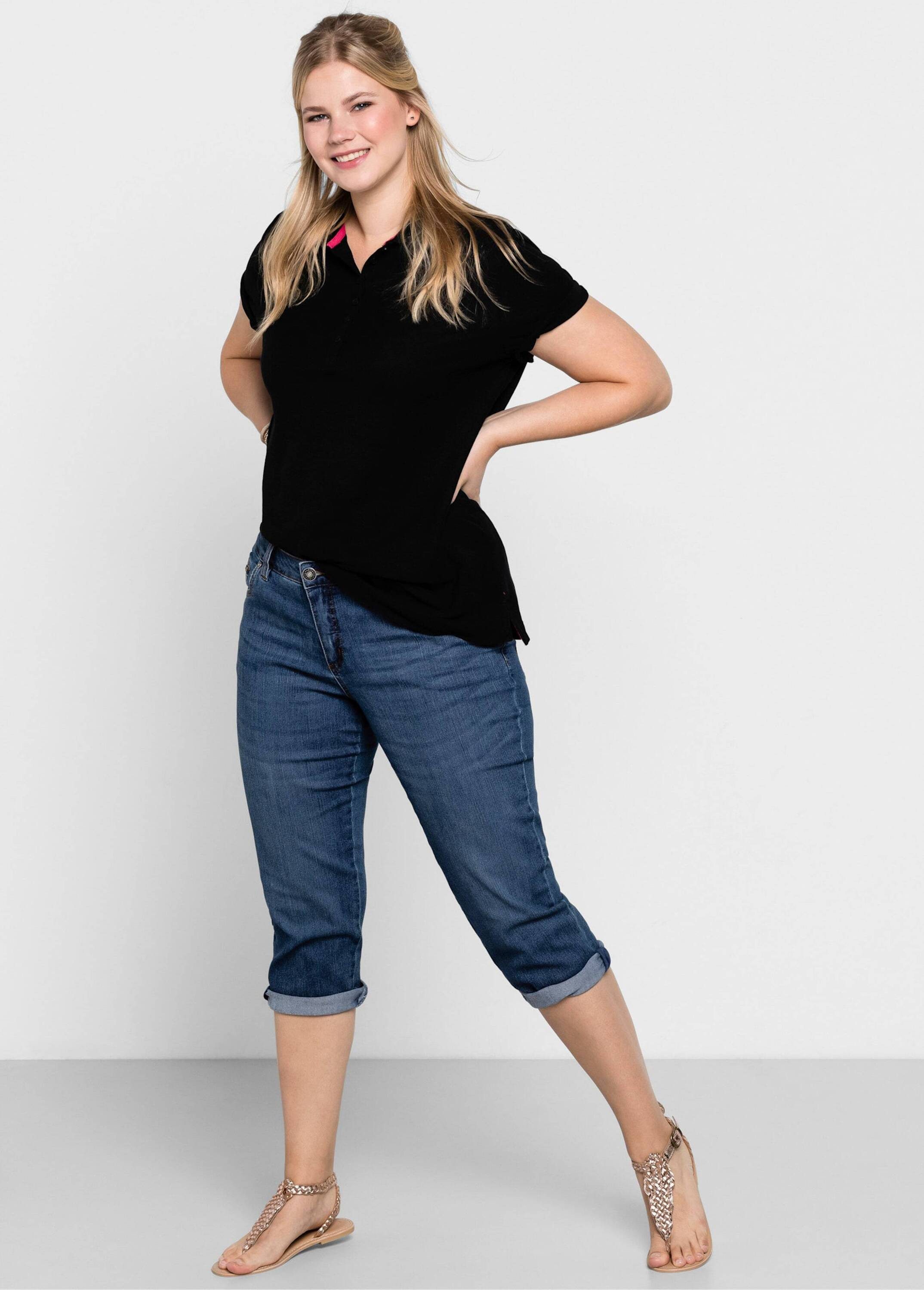 Sheego Jeansshorts Caprijeans