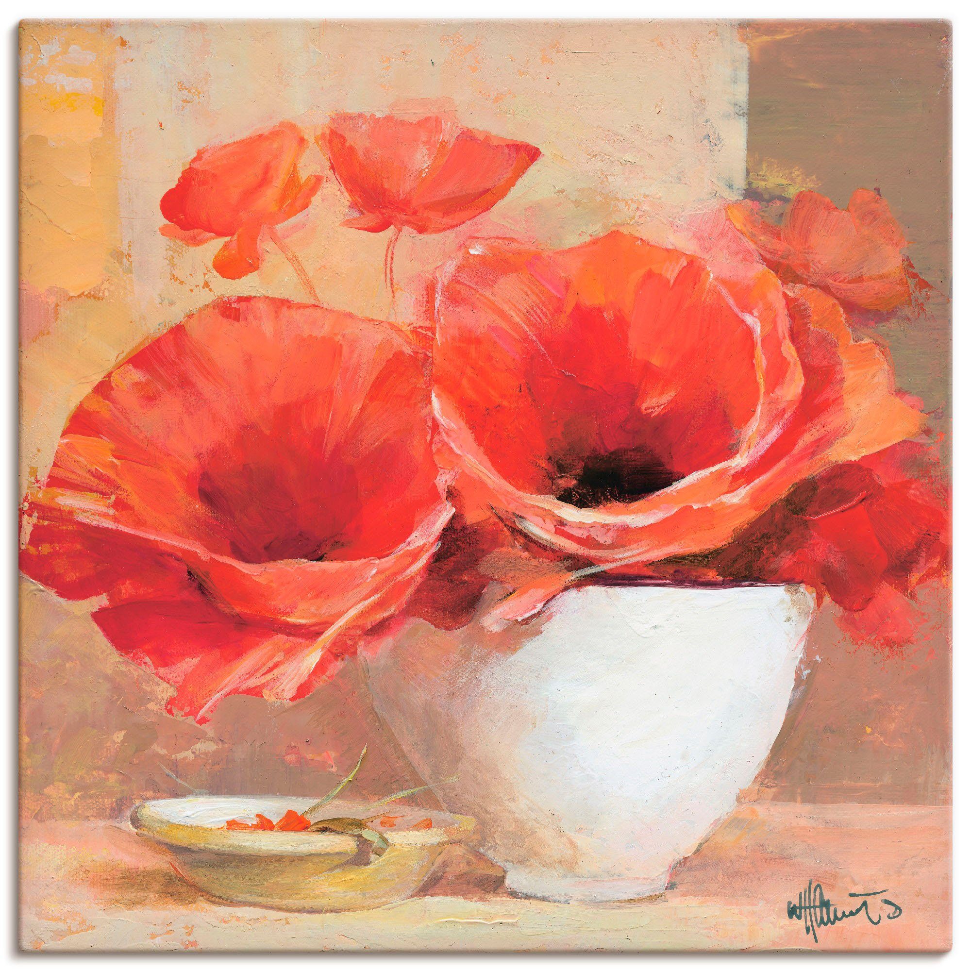 Artland Leinwandbild Mohn II, Blumen (1 St), auf Holzrahmen gespannt