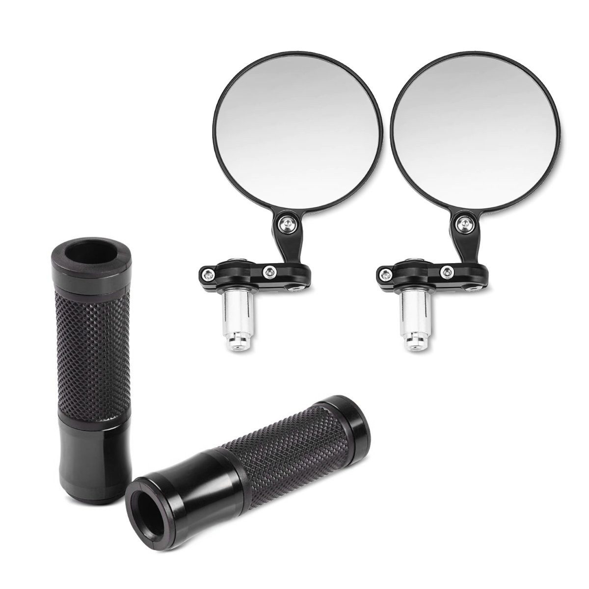 Lenkervorbau Set Lenkerendenspiegel mit E-Prüfzeichen Rückspiegel Paar # und Lenker