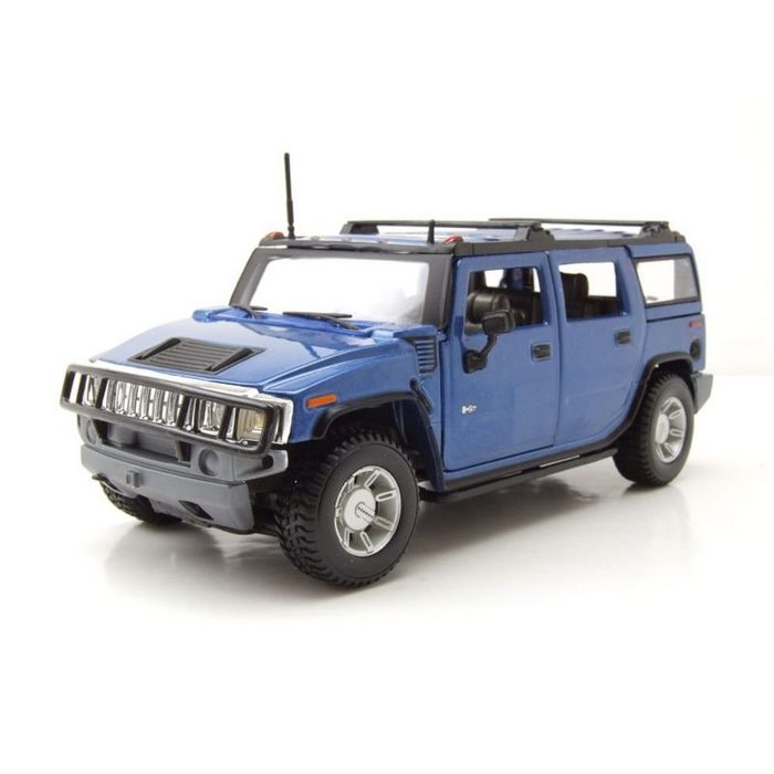 Maisto® Modellauto Hummer H2 SUV 2003 blau metallic Modellauto 1:24 Maisto Maßstab 1:24
