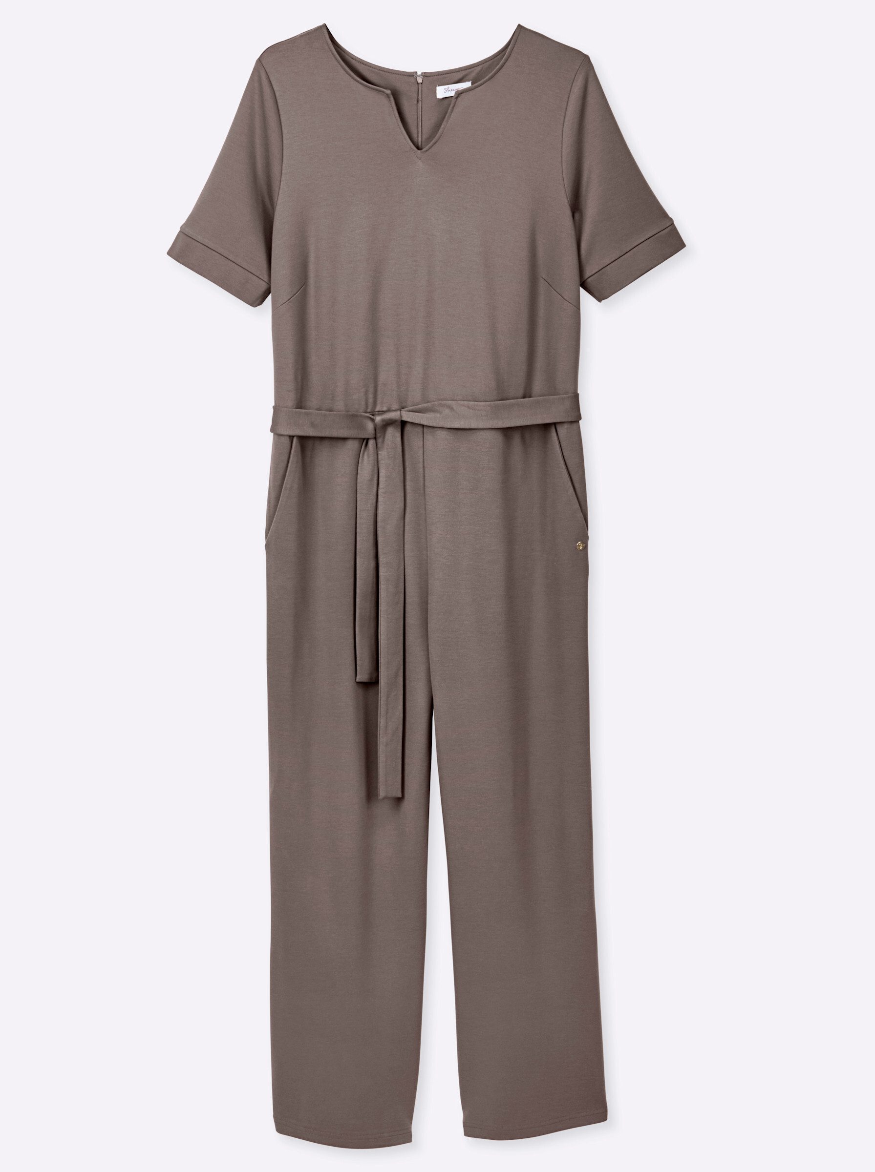 Sheego Jumpsuit Jumpsuit Kurzarm Innenbeinlänge ca. 70 cm