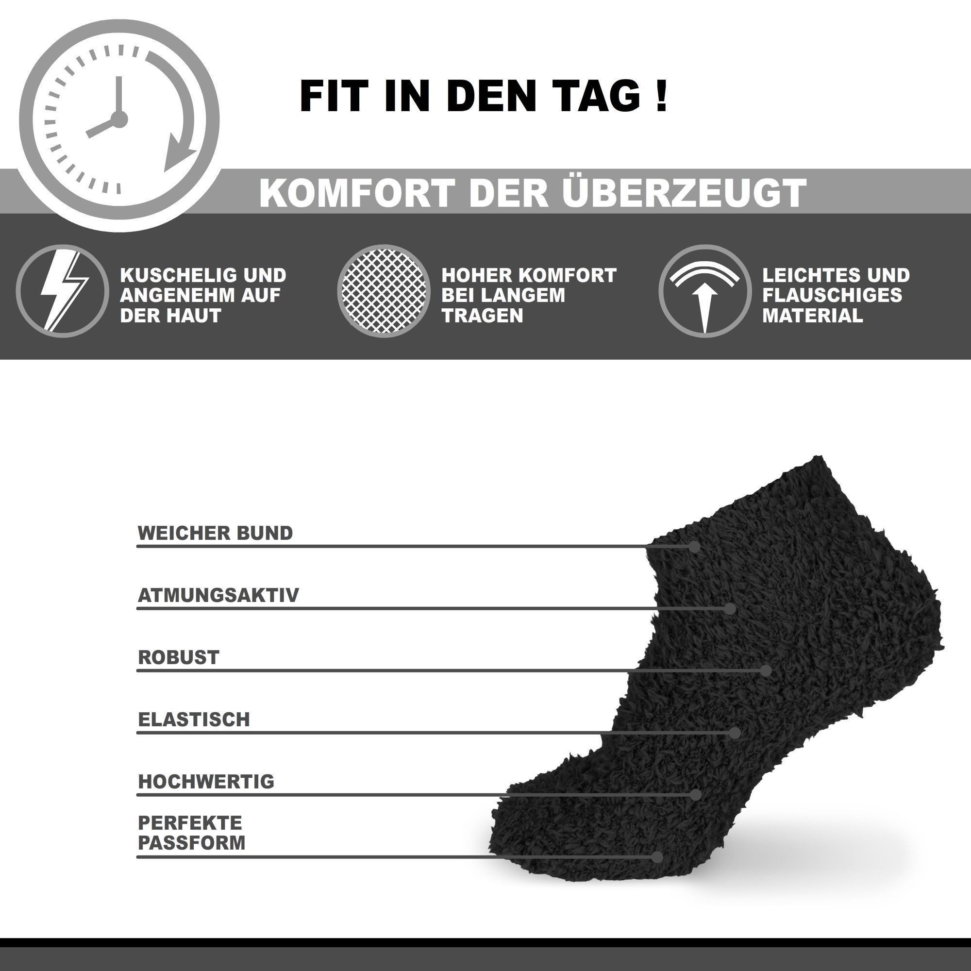 Skechers Socken Damen - Atmungsaktiv und komfortabel - Wärmespeichernd für kalte Tage (2er, 4er & 6er-Pack) Robustes Material und bequemer Tragekomfort - Fußgewölbe-Unterstützung