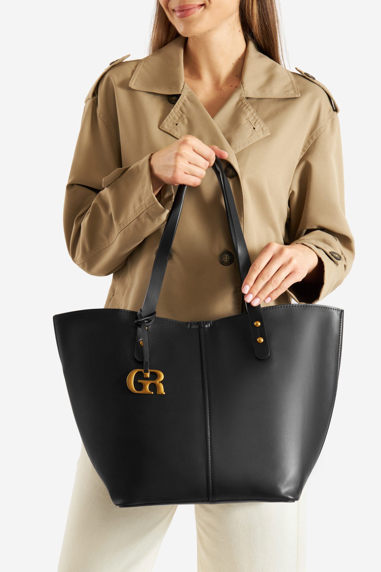 Handtasche Gino Rossi Große Shopper Tasche TYLO-002 schwarz