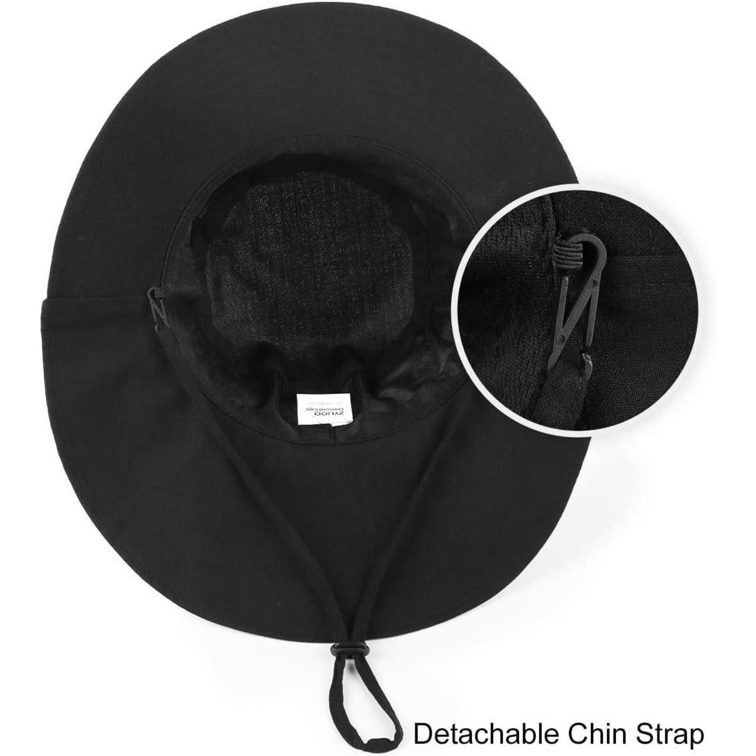 LuxusKollektion Fischerhut Fischerhut Anglerhut Nackenschutz UPF50 Sonnenhut XXL-3XL Schwarz