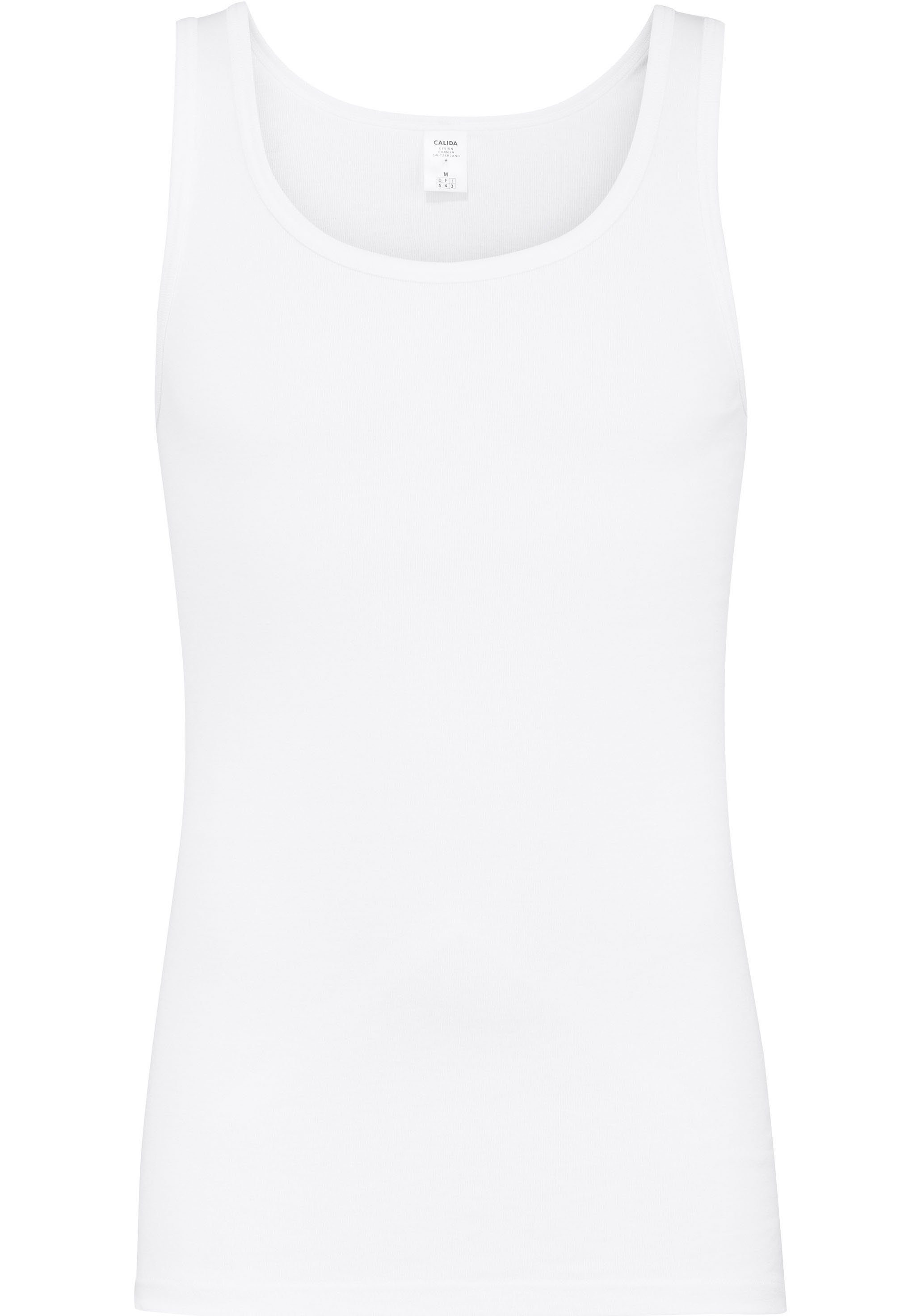 CALIDA Unterhemd Twisted Athletic-Shirt weiss in Cotton Form klassischer