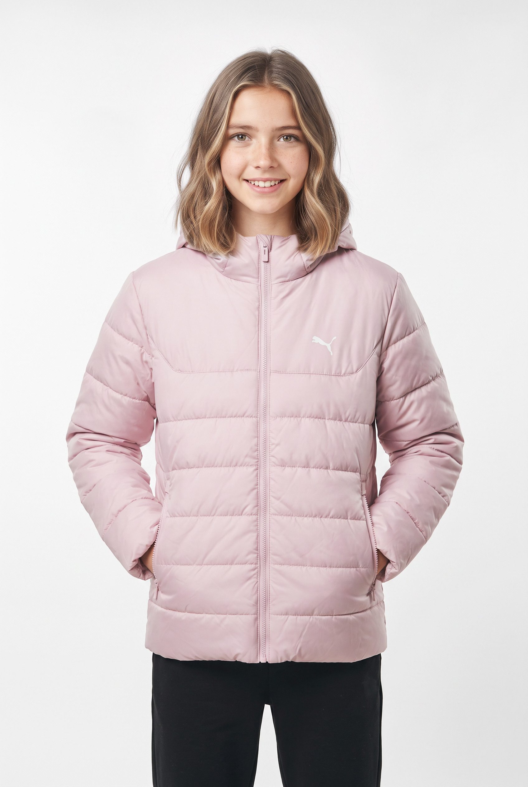 PUMA Winterjacke ESS HOODED PADDED JACKET mit Kapuze, entspannte Passform