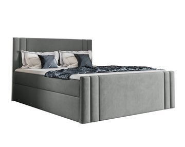 Furnix Boxspringbett CARLOTT 120/140/160/180/200x200 Kontinentalbett mit Bettkästen Auswahl, Bonnelfeder H3, Höhe der Liegefläche: 52 cm