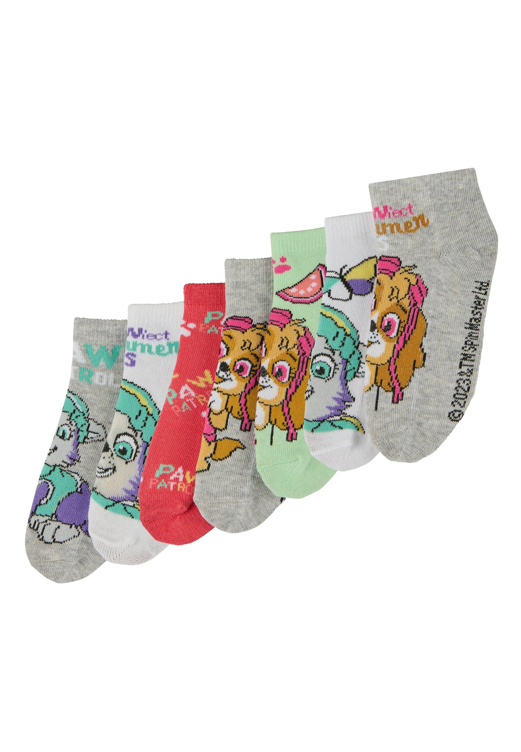 ONOMATO! Sneakersocken Paw Patrol Skye Everest Kinder Mädchen Sneaker Socken 7er Pack (7-Paar)