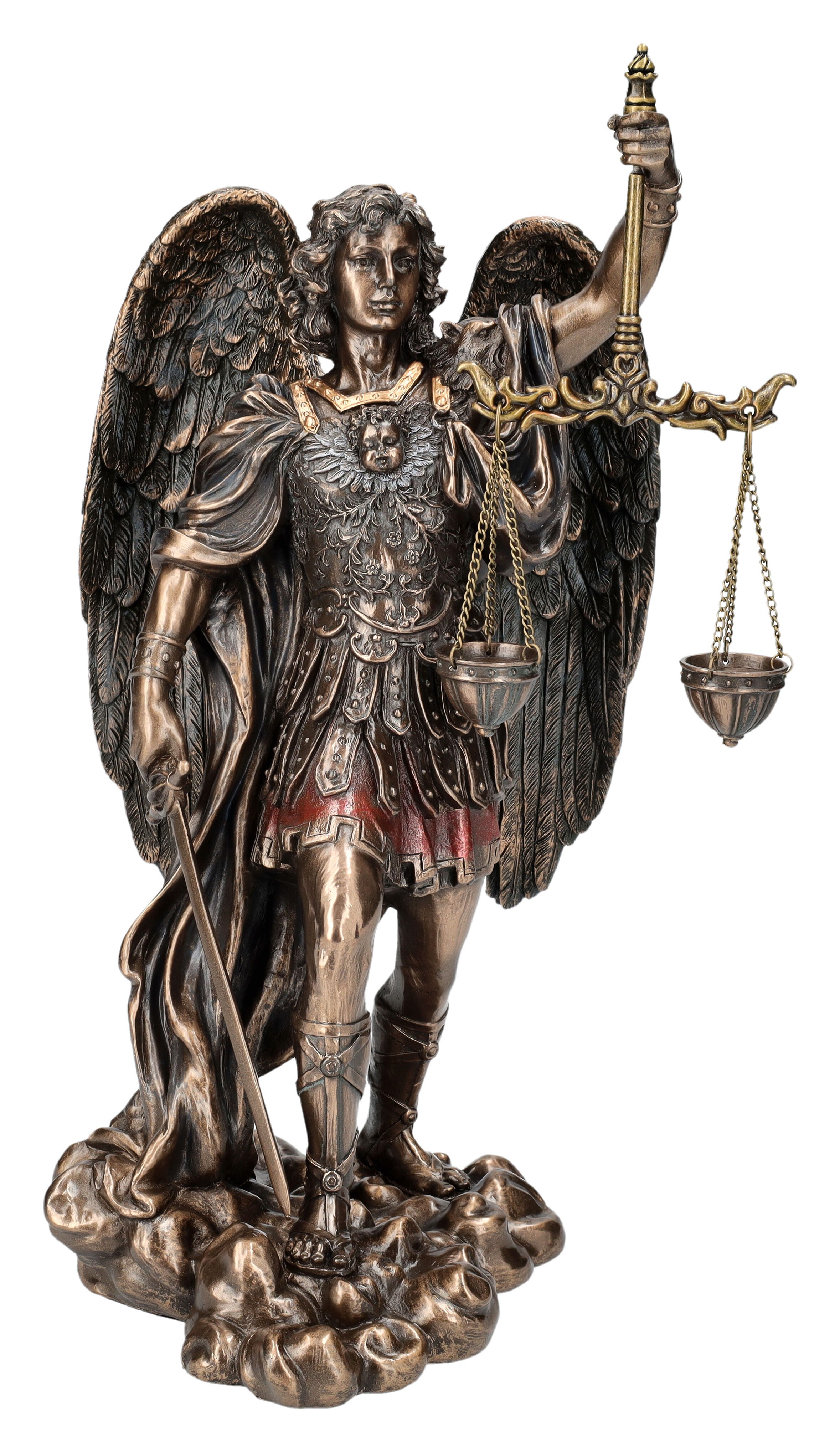 Figuren Shop GmbH Dekofigur Erzengel Michael Figur mit Waage und Schwert - Veronese Dekofigur Deko