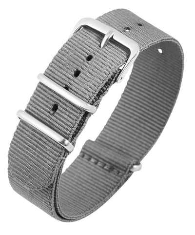Steinmeister Uhrenarmband ET0522 Hochwertiges Nylonarmband 14 - 22 mm grau