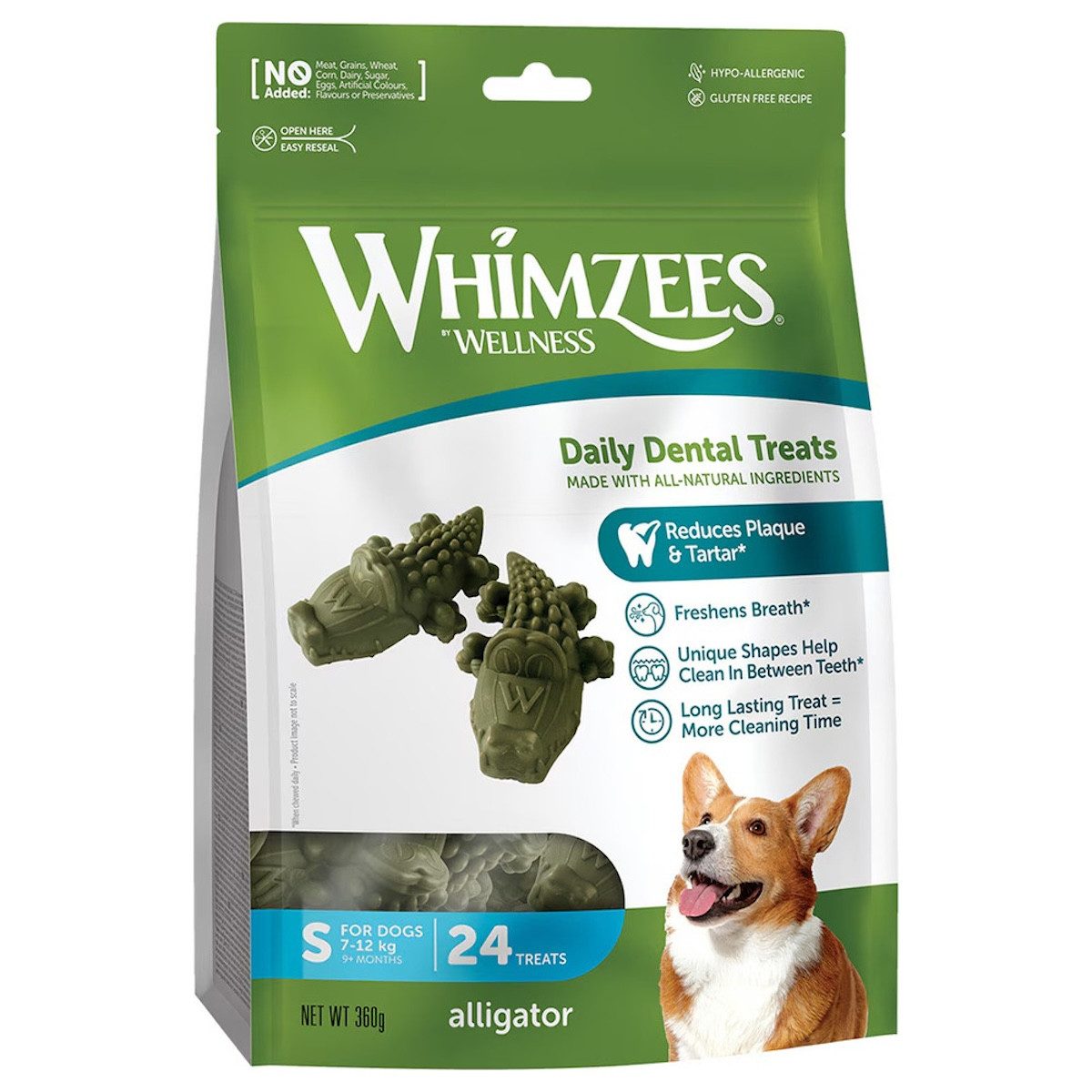 Whimzees Alligator/Krokodil S 360 g, Snack für: Hund