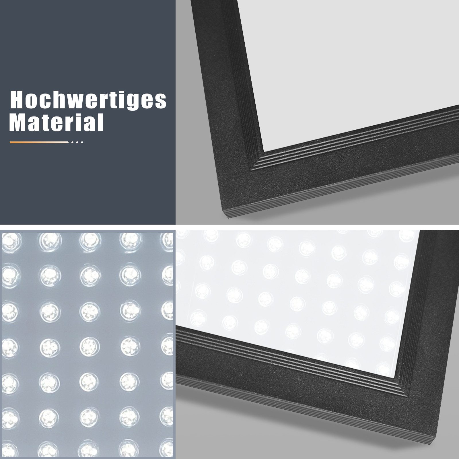Nettlife LED Panel Deckenleuchte 100/120x30CM Schwarz/Weiß Dimmbar 40W mit Fernbedienung, Dimmbar, LED fest integriert, warmweiß/neutralweiß/kaltweiß Deckenlamp – Bild 4 von 5