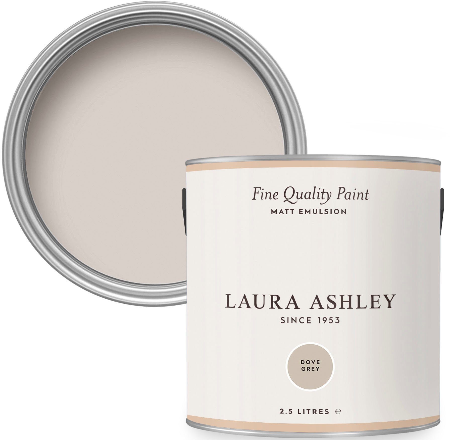 Wandfarbe Fine Grey Quality L EMULSION Paint MATT matt, Dove ASHLEY shades, 2,5 grey LAURA