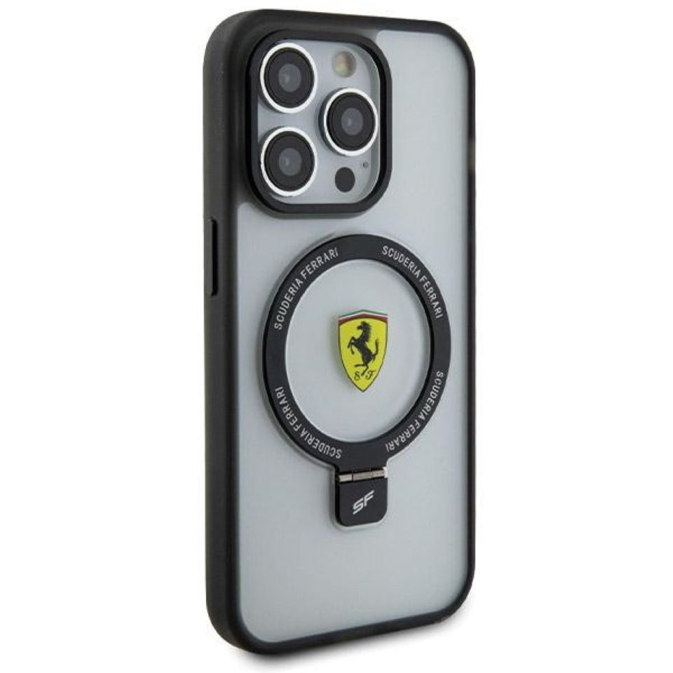 Ferrari Handyhülle iPhone 15 Pro Max aufstellbar Magsafe kompatibel Logo Matt dunkel 6,7 Zoll, Kantenschutz – Bild 4 von 5