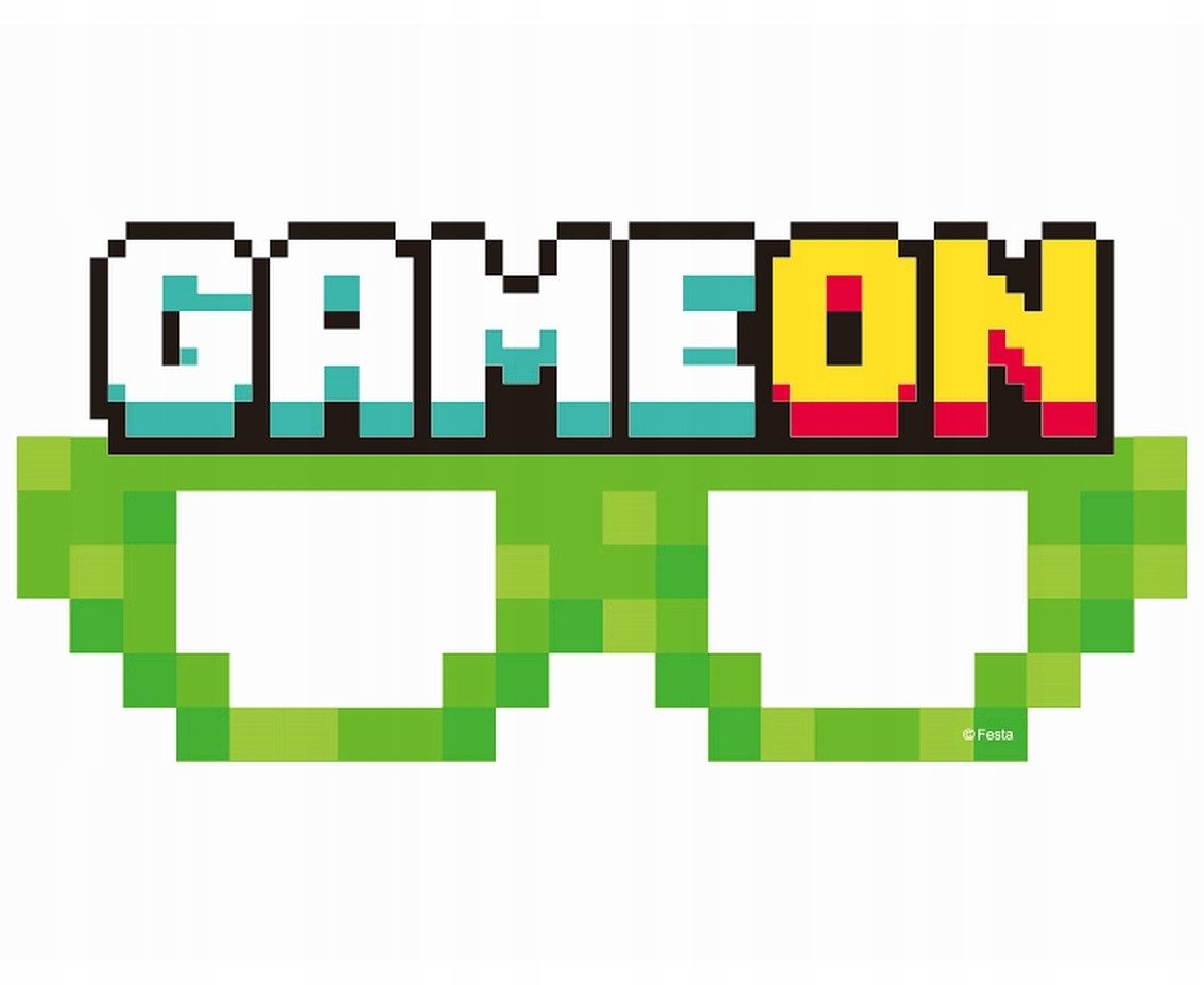 Festivalartikel Partyanzug Papierbrillen 'Game On' mit Minecraft-Motiv 6er-Set