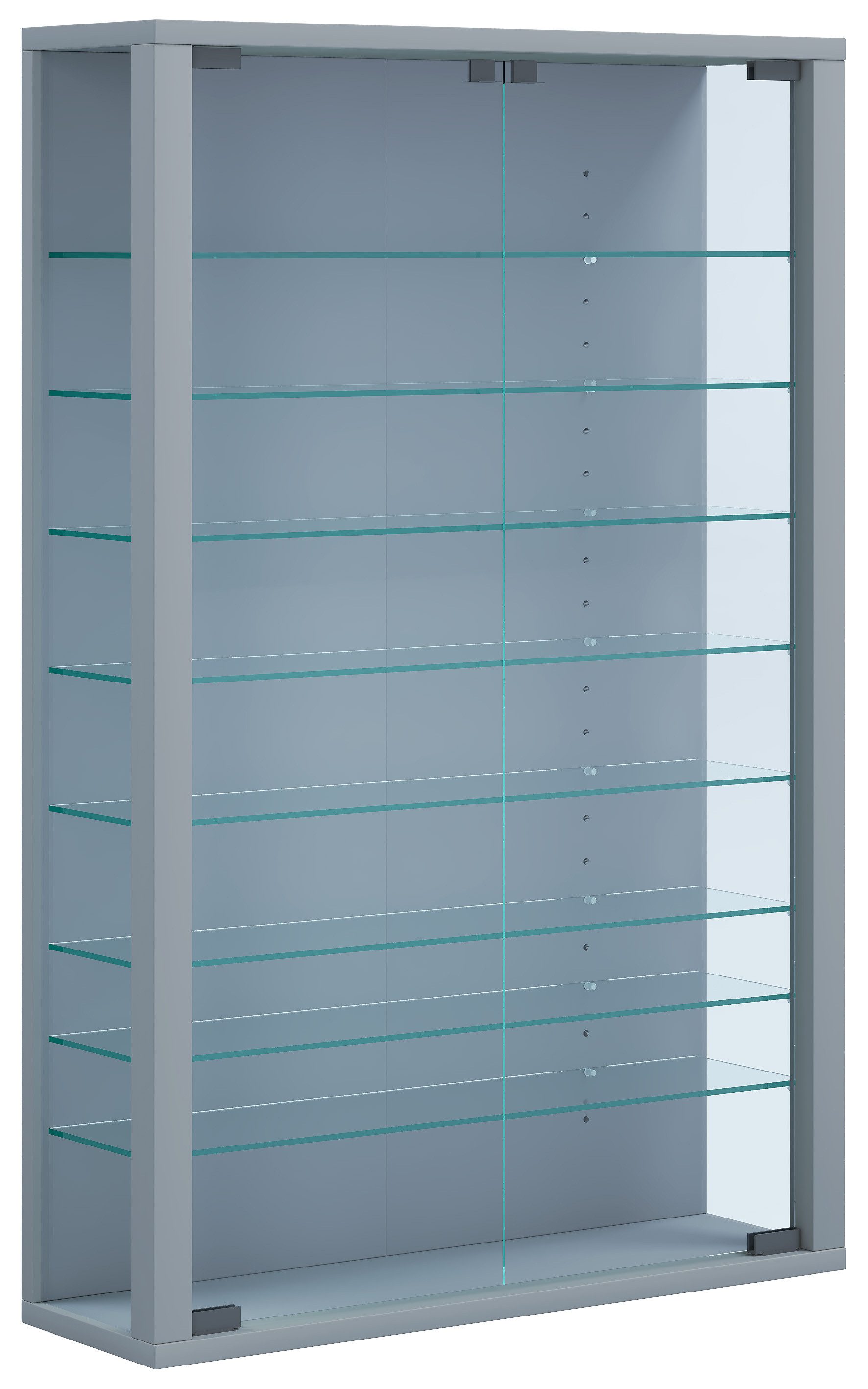 VCM Hängevitrine Wandvitrine Vitrosa mit Glastüren und Glasböden, Glasvitrine hängend, Modern und platzsparend, Hängeschrank