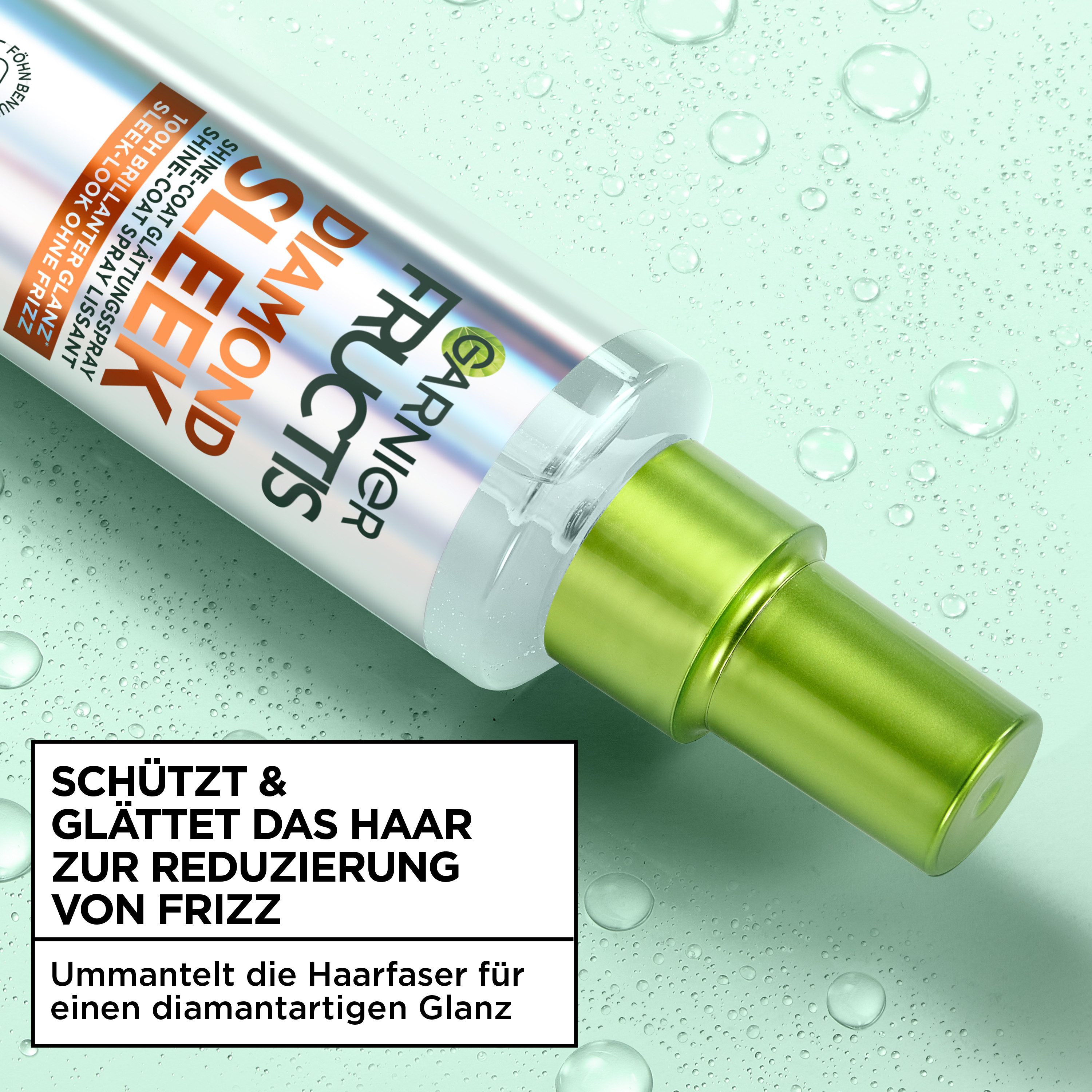 GARNIER Haarpflege-Spray Garnier Fructis Diamond Sleek Shine-Coat Glättungsspray, für glattes Haar, mit Diamond Sleek Shine-Coat Formel, nicht fettend