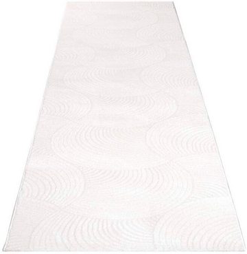Läufer Friseé-Teppich FANCY 648, Carpet City, rechteckig, Höhe: 12 mm, Kurzflor,3D-Optik,Kreisförmiges Muster, Wohnzimmer,Schlafzimmer