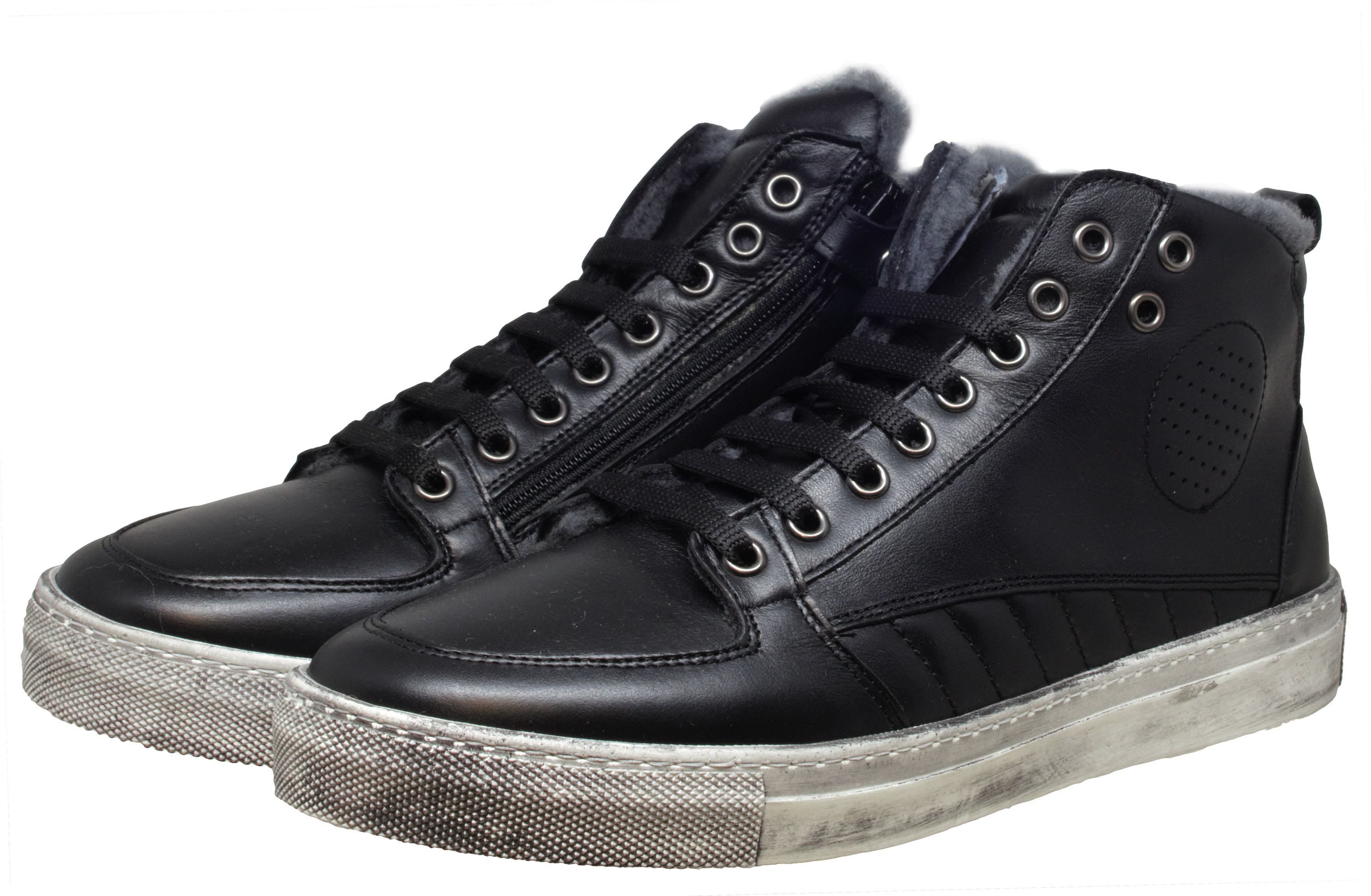 Zecchino d'Oro Zecchino d'Oro M14 7419 Jungs Sneakers Lammfell Schuhe schwarz Stiefelette