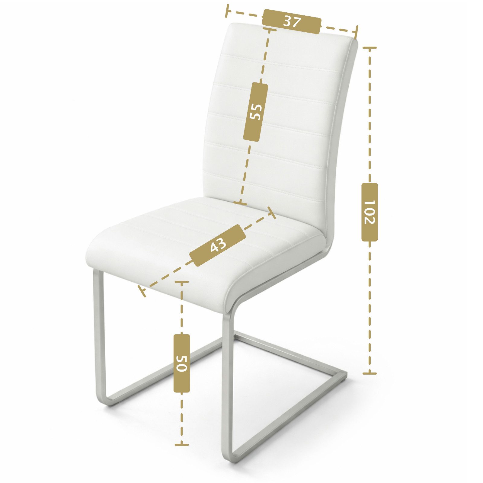 HAGO Esszimmerstuhl 2er Set Esszimmerstühle Freischwinger Polster Küchenstuhl Hochlehner