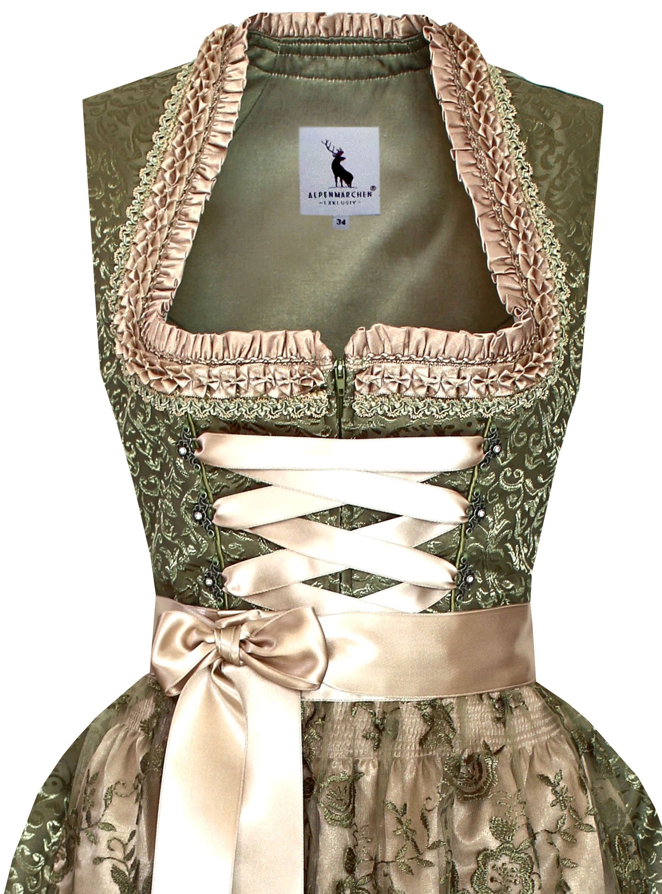 Alpenmärchen Dirndl Dirndl Florentina in Grün und Creme - ALM946 günstig online kaufen