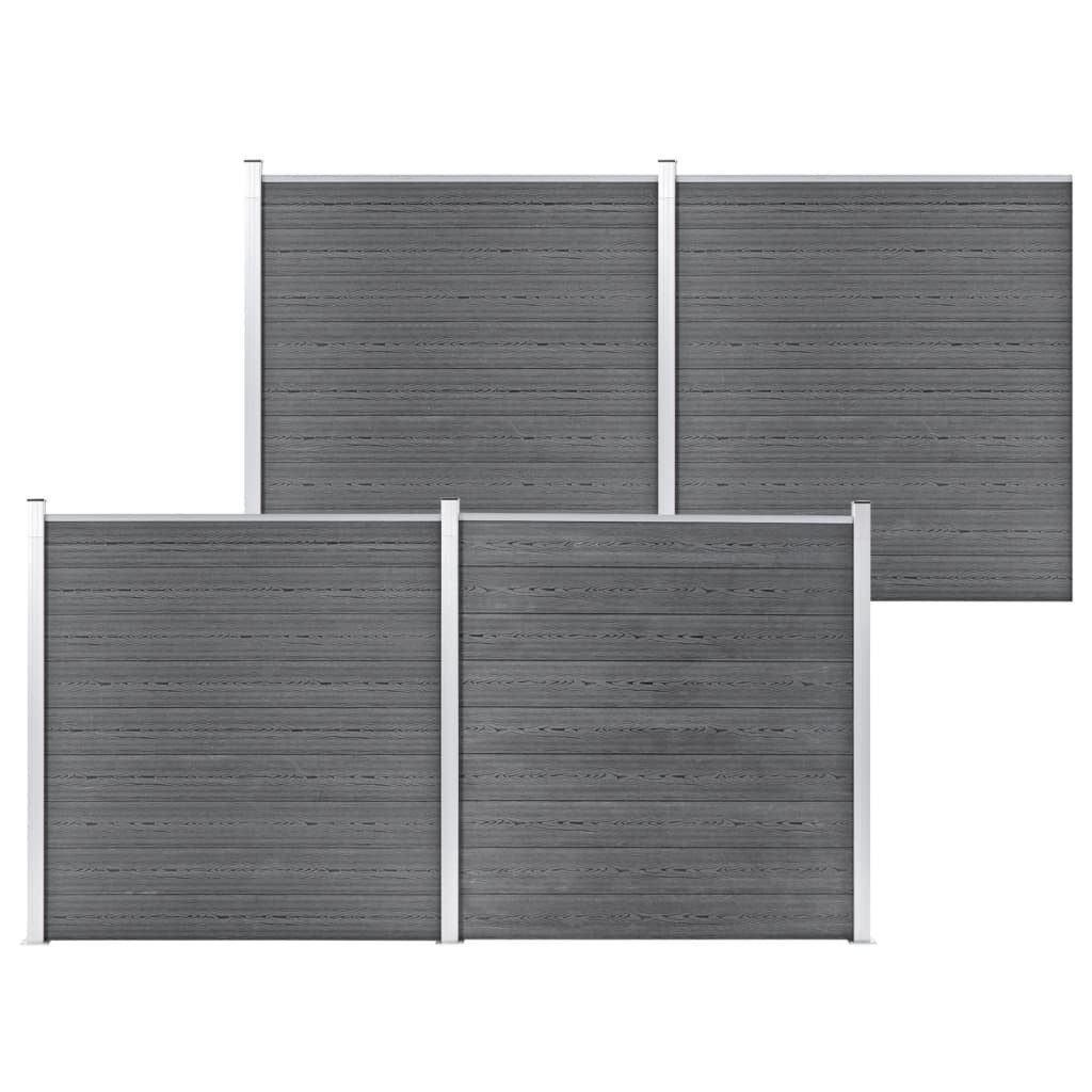 Gartentor Gartenzaun WPC 699x186 cm Grau