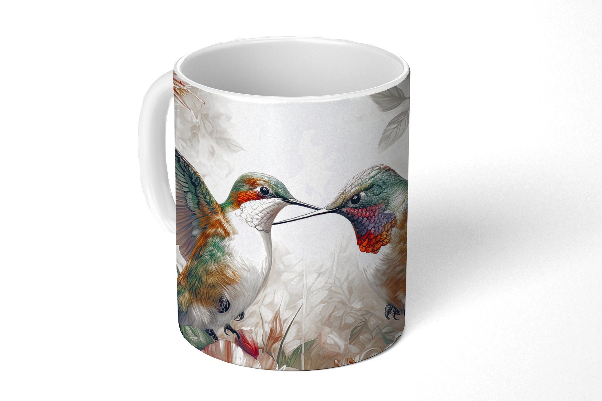 MuchoWow Tasse Kolibri - Vögel - Blumen - Natur, Keramik, Kaffeetassen, Teetasse, Becher, Teetasse, Geschenk
