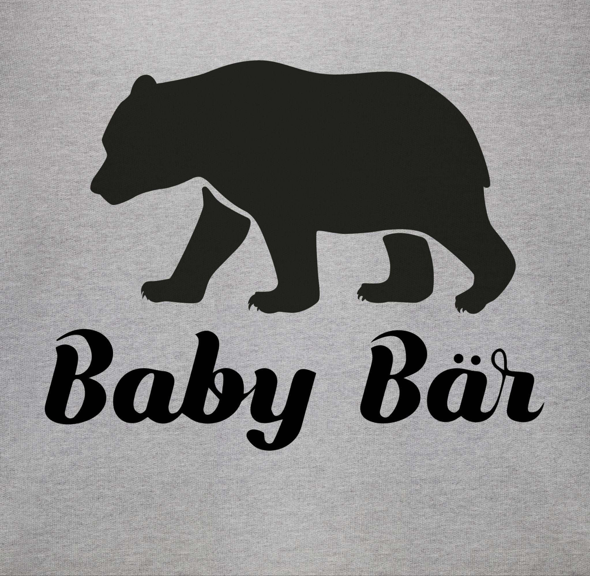 Tiermotiv Bär Grau Print Baby 2 Shirtracer meliert Animal Shirtbody Baby